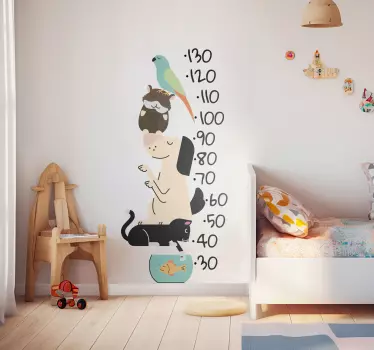 Husdjurs höjdmätare Väggklistermärken barnrum - Tenstickers