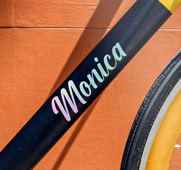Färgglada regnbåge flicka namn cykel dekal - Tenstickers