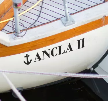 Namn med ankarritning båtdekal - Tenstickers