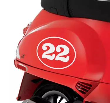Personifierbart antal dekal motorcykel - Tenstickers