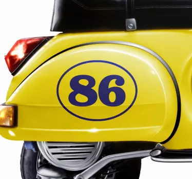 Personifierbart antal dekal motorcykel - Tenstickers