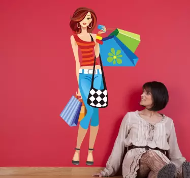 Skyltfönster klistermärken mode shopping entusiast - Tenstickers