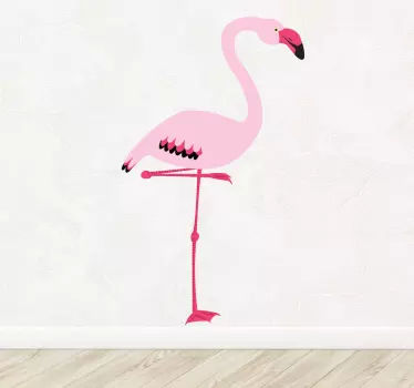 Rosa flamingo vägg konstdekal - Tenstickers