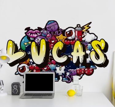 Graffiti colorfull namn urban dekal - Tenstickers