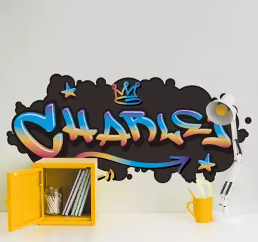 Graffiti namn konkret bakgrund urban dekal - Tenstickers