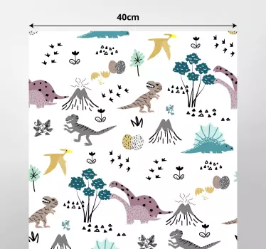 Barnlig dinosaurie mönster dekaler - Tenstickers