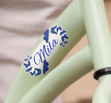 Blå fjärilar klistermärken till cykel - Tenstickers