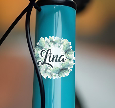 Gröna fjärilar klistermärken till cykel - Tenstickers