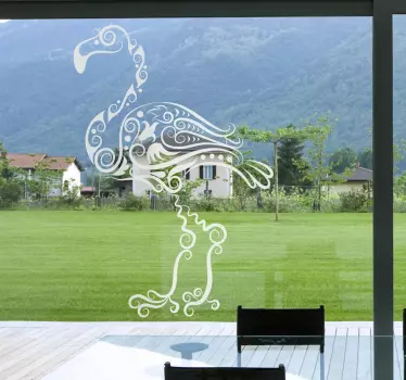 Abstrakt flamingo dekal - Tenstickers