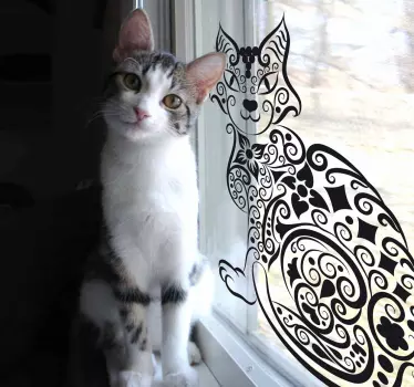 Abstrakt katt dekal - Tenstickers