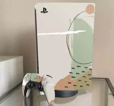 Abstrakt målad tapet playstation 5 klistermärke - Tenstickers