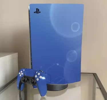 Abstrakt medicinsk linje blå bakgrund playstation 5 klistermärke - Tenstickers