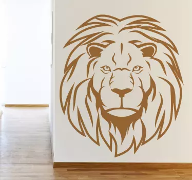 Afrikansk lejonhuvud porträtt vägg klistermärke - Tenstickers