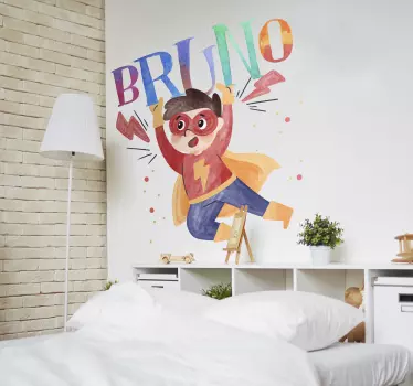 Akvarell super kid superhjälte klistermärke - Tenstickers