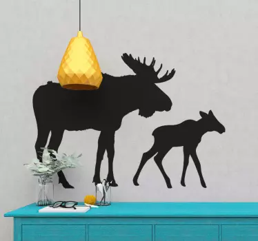 älg och kalvdjur väggdekor - Tenstickers