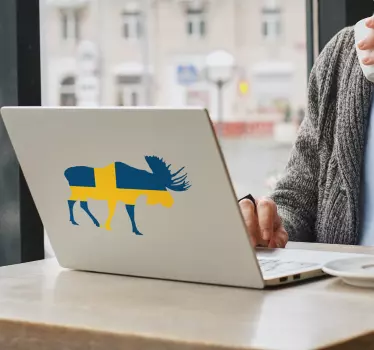 älg sveriges bärbara klistermärke - Tenstickers