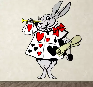 Alice i underlands kaninbarn klistermärke - Tenstickers