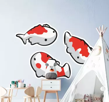 Anime koi fisk vinyl dekal - Tenstickers