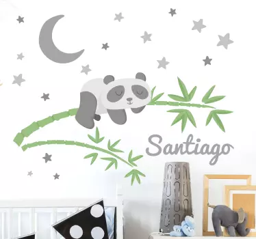 Anpassad panda illustration väggdekal - Tenstickers