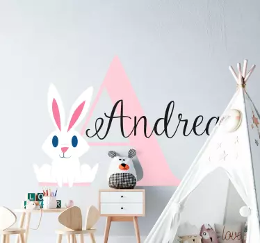 Anpassade namn första bokstaven och fjäril illustration väggkonst - Tenstickers