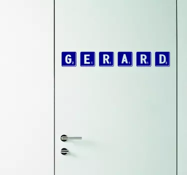 Anpassade scrabble namn glas dörr dekal - Tenstickers
