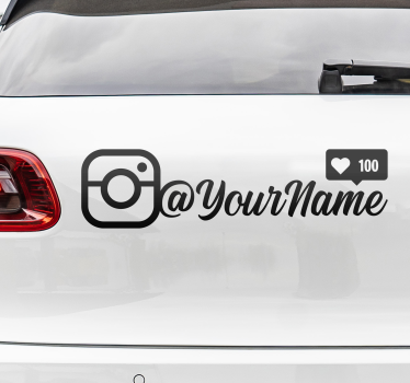 Anpassat instagram-namn ungdomsstil för bil bil klistermärke - Tenstickers