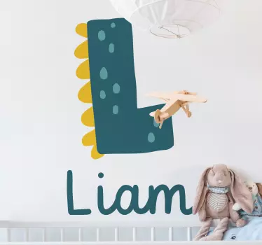 Anpassningsbar klistermärke för bokstäver och namn dinosaurier - Tenstickers