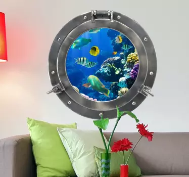 Anpassningsbar ubåt porthole havsvägg klistermärke - Tenstickers