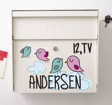 Anpassningsbara brevlåda fåglar fågel dekal - Tenstickers