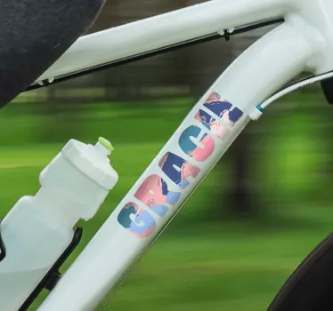 Anpassningsbara färgglada namn Klistermärke cykel - Tenstickers