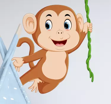 Apa hoppande barn sovrum vägg klistermärke - Tenstickers