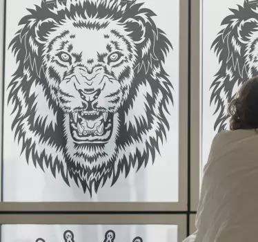 Arg rytande lejon kung fönster dekal - Tenstickers