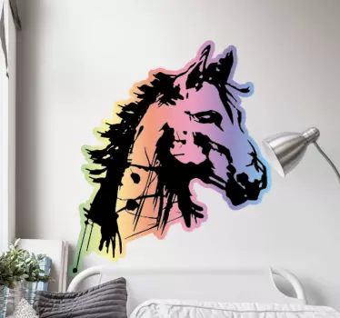 Artistique hästhuvud djur väggdekor - Tenstickers