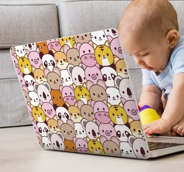 Baby djur laptop klistermärke - Tenstickers