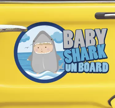 Baby haj ombord klistermärke - Tenstickers