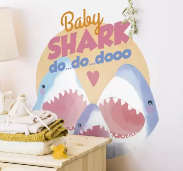 Baby haj sång lyrik klistermärke - Tenstickers