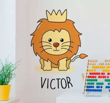 Baby lejon ritning vilda djur klistermärke - Tenstickers