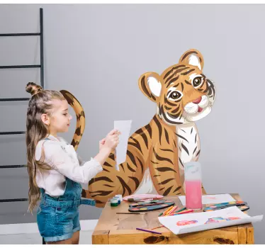 Baby tiger porträtt vilda djur dekal - Tenstickers