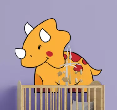 Baby triceratops drake vägg klistermärke - Tenstickers