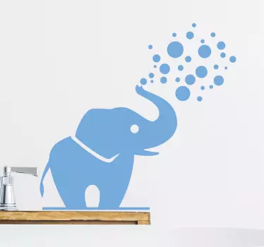 Badrum med den lilla elefanten vilda djur klistermärke - Tenstickers