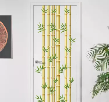Bambu dörr klistermärke - Tenstickers