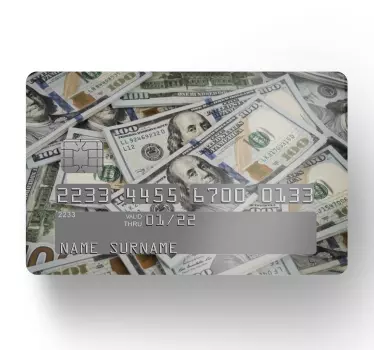 Banknummer usa räkningar bankkort klistermärke - Tenstickers
