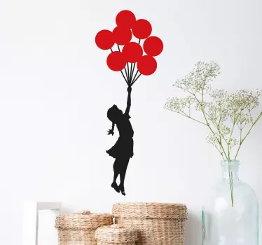 Banksy tjej med ballonger vägg klistermärke - Tenstickers