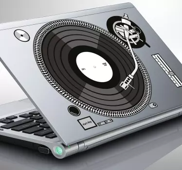 Bärbar dator klistermärke av en djs skivspelare - Tenstickers
