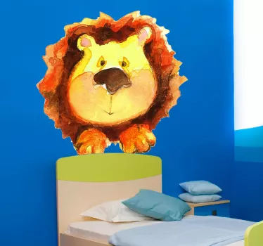 Barn akvarell lejon vägg klistermärke - Tenstickers