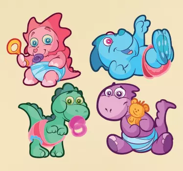 Barn dinosaurie klistermärke pack - Tenstickers