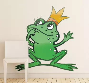 Barn drottning groda vägg klistermärke - Tenstickers