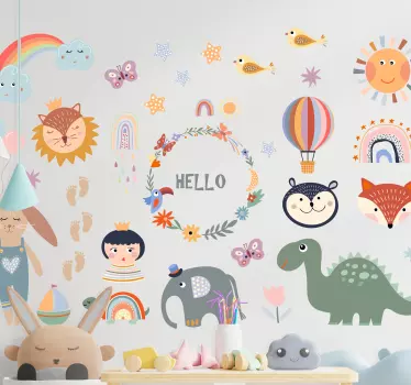 Barn element blommiga barn sovrum vägg klistermärke - Tenstickers