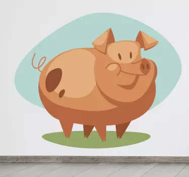 Barn griskött vägg klistermärke - Tenstickers