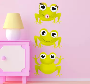 Barn klistermärken tre grodor - Tenstickers